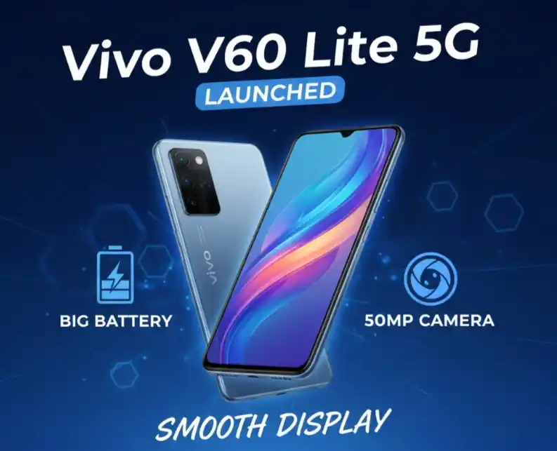 Vivo V60 Lite 5G launched: Big Battery, Smooth Display and 50MP Camera