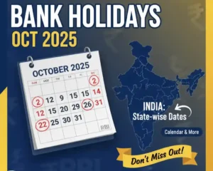 Bank Holidays for Oct 2025